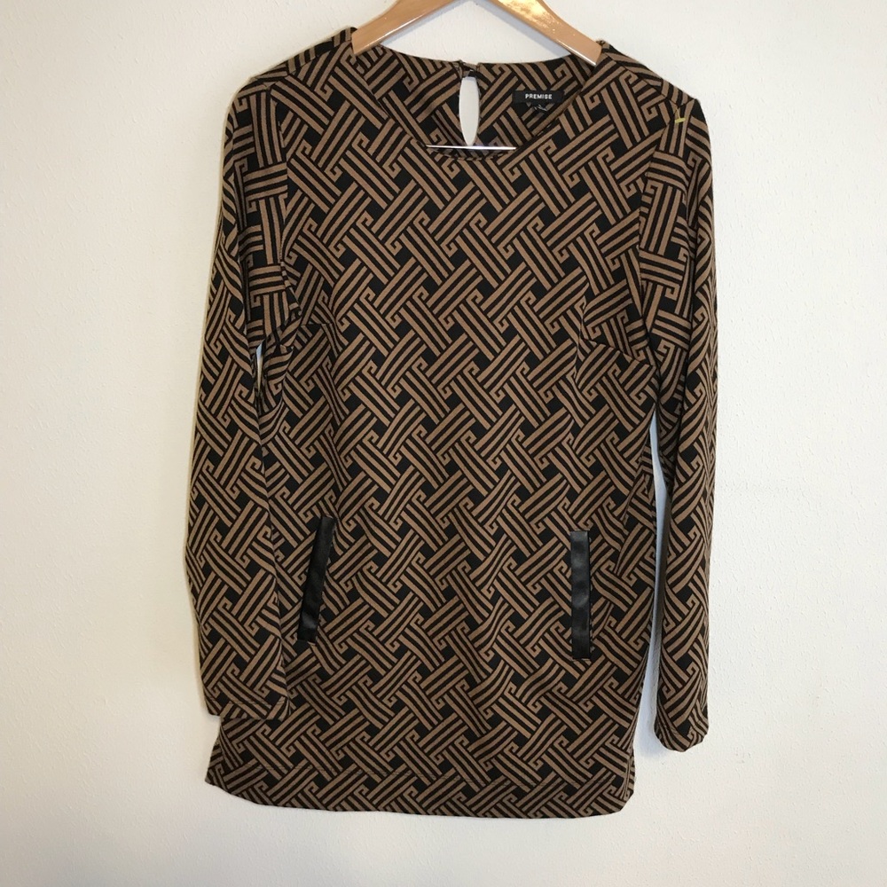 Brown and Black Premise Dress